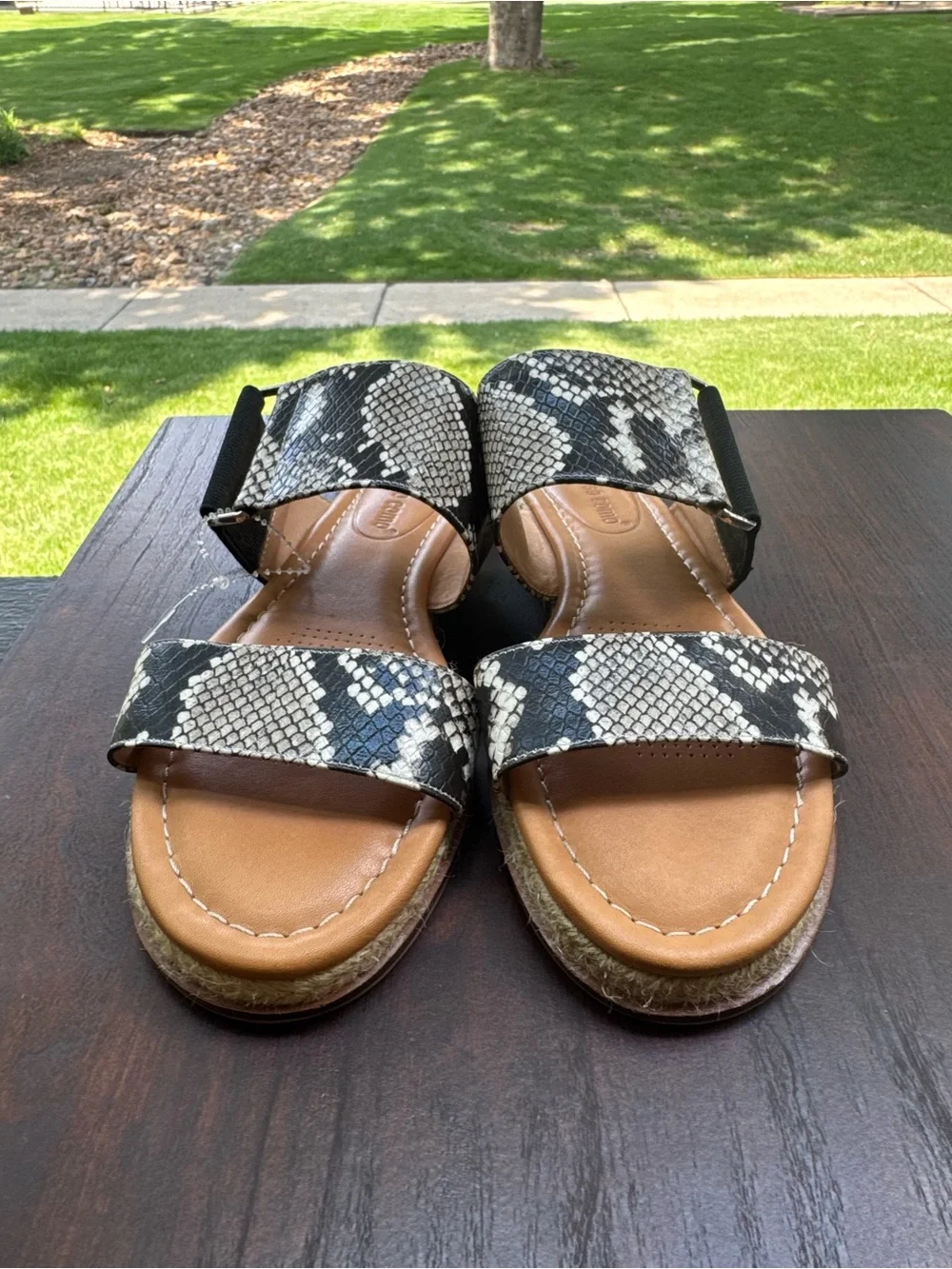 Corso Como Glennia Snake Print Espadrille Sandals | Size 6